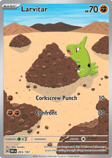 Larvitar Illustration Rare - 203/197 - Obsidian Flames