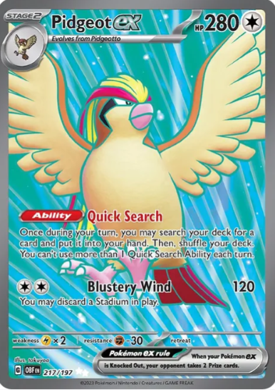Pidgeot ex Full Art - 217/197 - Obsidian Flames