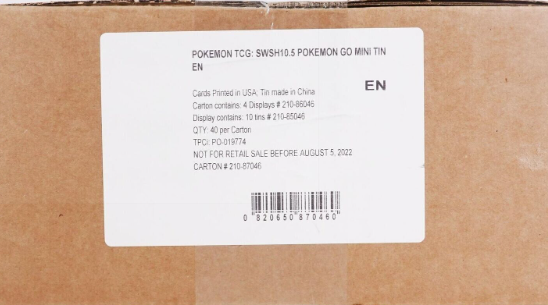 Sealed Pokemon GO Mini Tin Case (4 Sealed Displays Per Case)