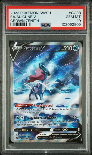 Suicune V - PSA 10 - GG38/GG70 - Crown Zenith