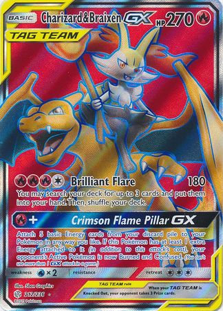 Charizard & Braixen GX Full Art - 212/236 - Cosmic Eclipse