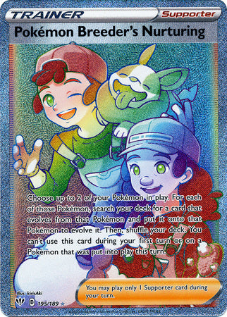 Pokemon Breeder's Nurturing Rainbow Rare - 195/189 - Darkness Ablaze