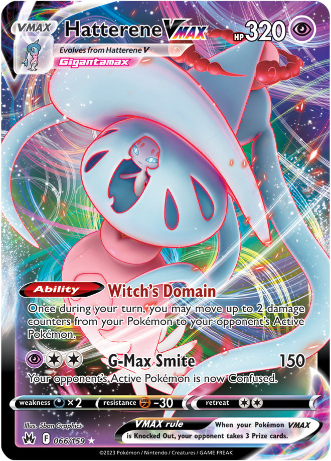 Pokemon Trading Card Game Crown Zenith Holo Rare Hatterene VMAX #66 Pokemon Trading Card Game Crown Zenith Holo Rare Hatterene VMAX #66
