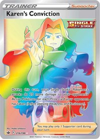 Karen's Conviction Rainbow Rare - 216/198 - Chilling Reign