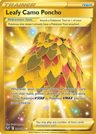 Leafy Camo Poncho Secret Rare - 215/195 - Silver Tempest