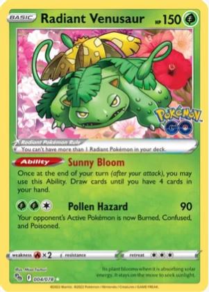 Radiant Venusaur - 4/78 - Pokemon GO