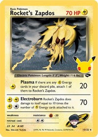 Rocket's Zapdos Holo Rare - 15/132 - Celebrations