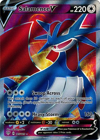 Salamence V Full Art - 185/189 - Darkness Ablaze