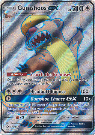 Gumshoos GX Full Art - 145/149 - Sun and Moon Base Set