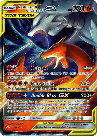 Reshiram & Charizard GX - 20/214 - Unbroken Bonds