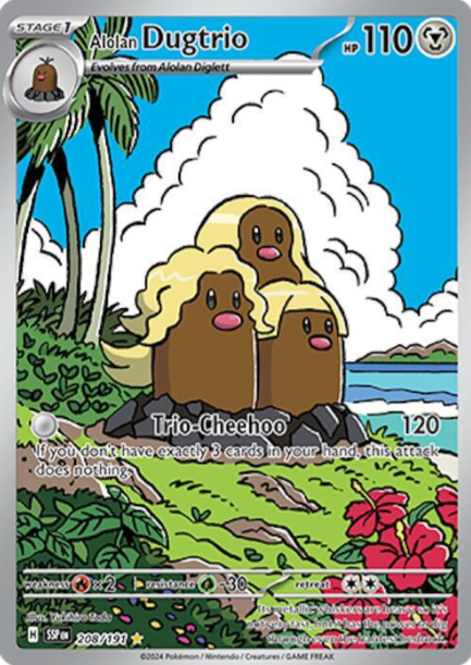 Alolan Dugtrio Illustration Rare - 208/191 - Surging Sparks