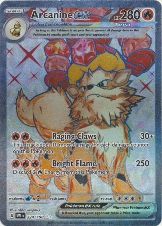 Arcanine ex Full Art Tera - 224/198 - Scarlet & Violet Base