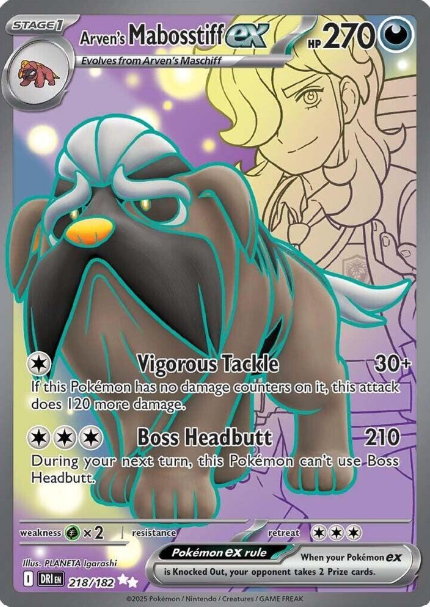 Arven's Mabosstiff ex Full Art - 218/182 - Destined Rivals