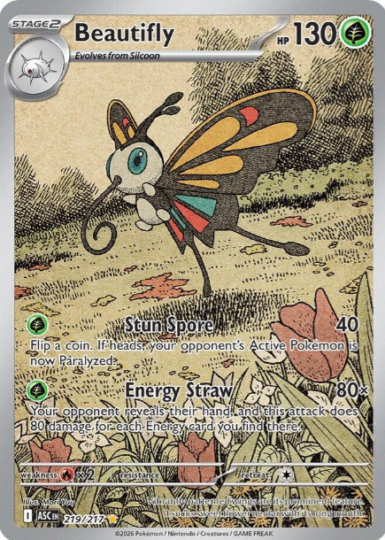 Beautifly Illustration Rare - 219/217 - Ascended Heroes