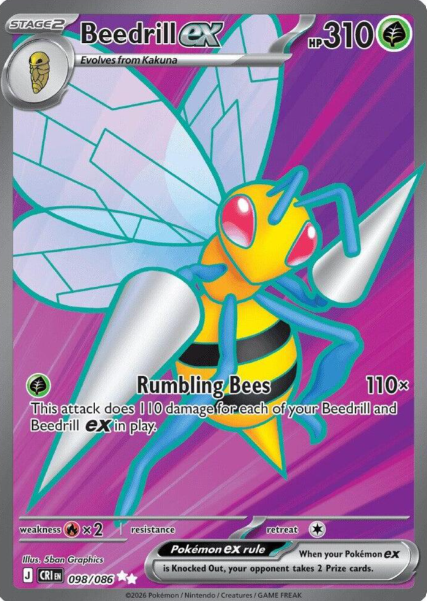 Beedrill ex Full Art - 98/86 - Chaos Rising
