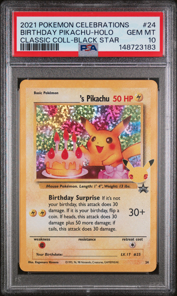Birthday Pikachu - PSA 10 - Celebrations