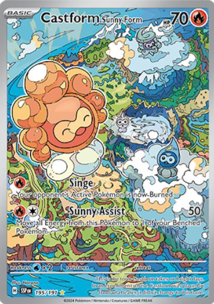 Castform Sunny Form Illustration Rare - 195/191 - Surging Sparks