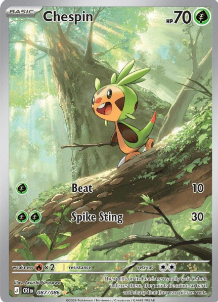 Chespin Illustration Rare - 087/086 - Chaos Rising
