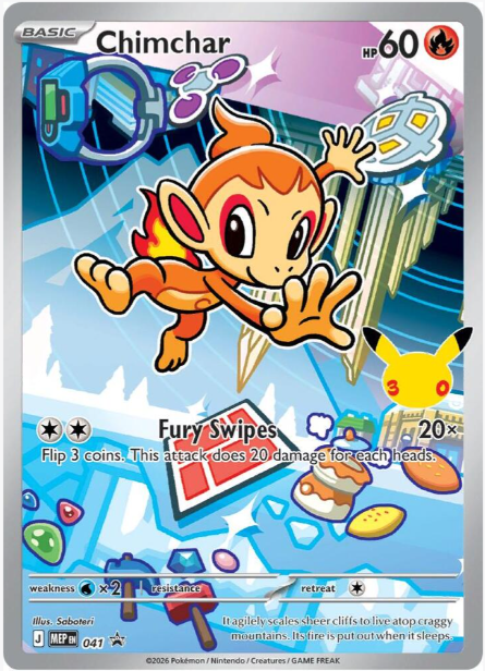 Chimchar Illustration Rare Promo - 041 - Mega Evolution Promo
