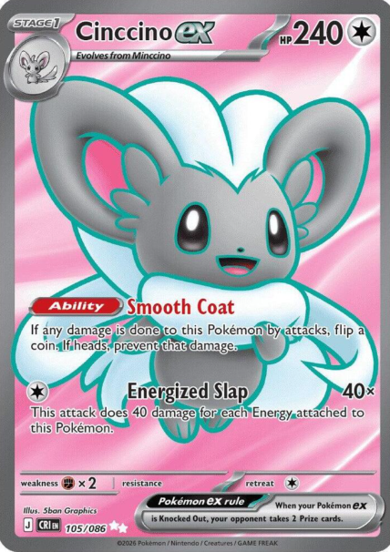 Cinccino ex Full Art - 105/86 - Chaos Rising