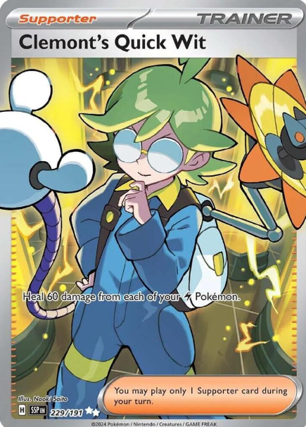 Clemont's Quick Wit Full Art - 229/191 - Surging Sparks
