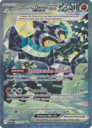 Cornerstone Mask Ogerpon Special Illustration Rare - 215/167 - Twilight Masquerade