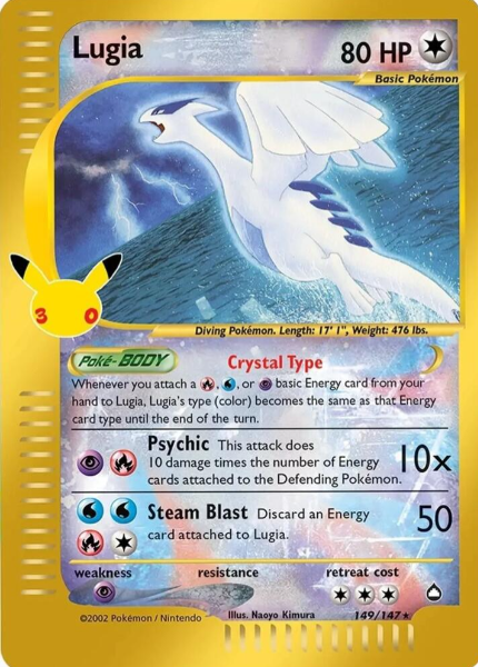 Crystal Lugia Classic Collection - 149/147 - Pokemon 30th Celebration