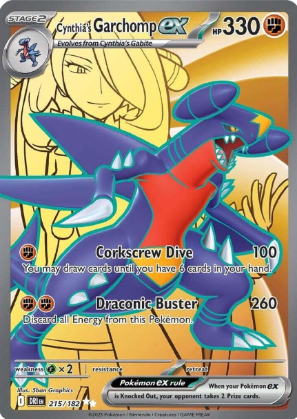Cynthia's Garchomp ex Full Art - 215/182 - Destined Rivals