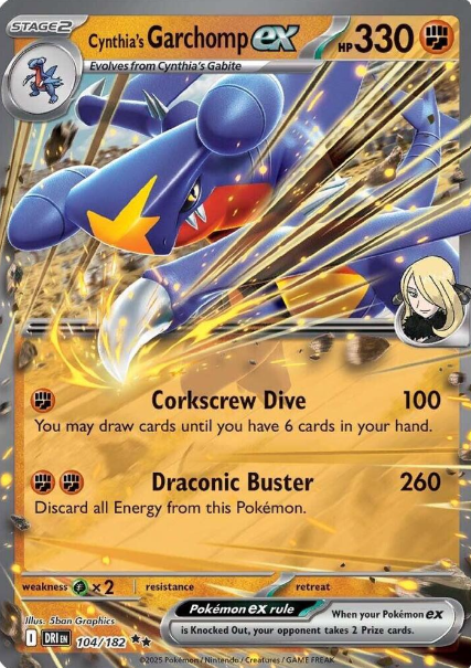 Cynthia's Garchomp ex - 104/182 - Destined Rivals