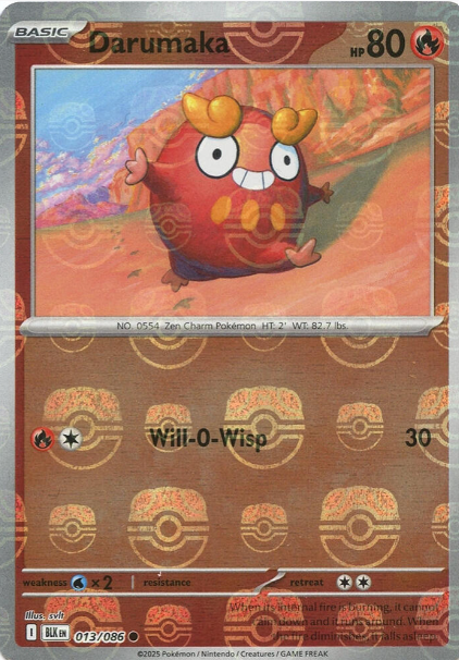 Darumaka Master Ball Reverse - 13/86 - Black Bolt
