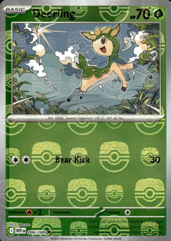 Deerling Master Ball Reverse - 6/86 - White Flare