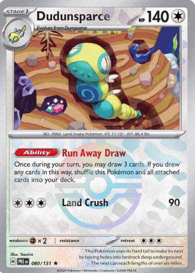 Dudunsparce Pokeball Reverse Holo - 080/131 - Prismatic Evolutions