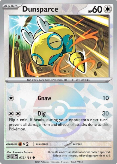 Dunsparce Pokeball Reverse Holo - 079/141 - Prismatic Evolutions