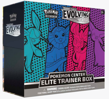 Evolving Skies Pokemon Center Elite Trainer Box - Glaceon/Vaporeon/Sylveon/Espeon
