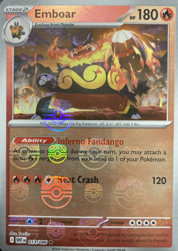 Emboar Master Ball Reverse - 13/86 - White Flare