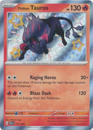 Paldean Tauros Baby Shiny - 111/091 - Paldean Fates