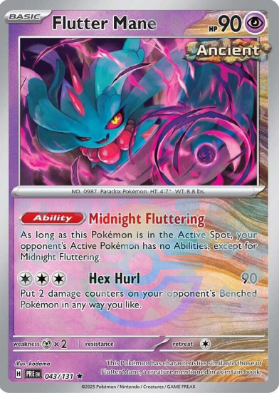 Flutter Mane Pokeball Reverse Holo - 043/131 - Prismatic Evolutions