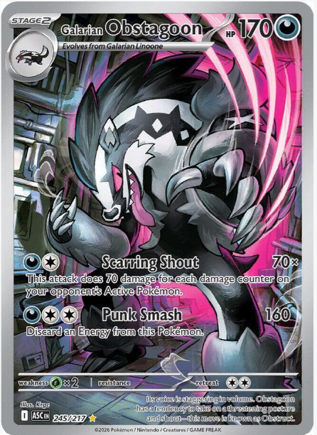 Galarian Obstagoon Illustration Rare - 245/217 - Ascended Heroes