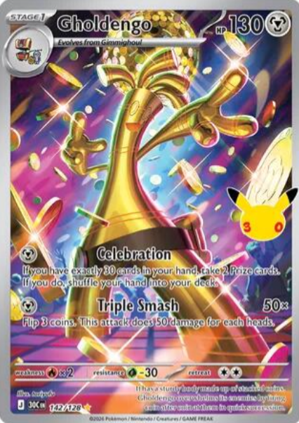 Gholdengo Illustration Rare - 142/128 - Pokemon 30th Celebration