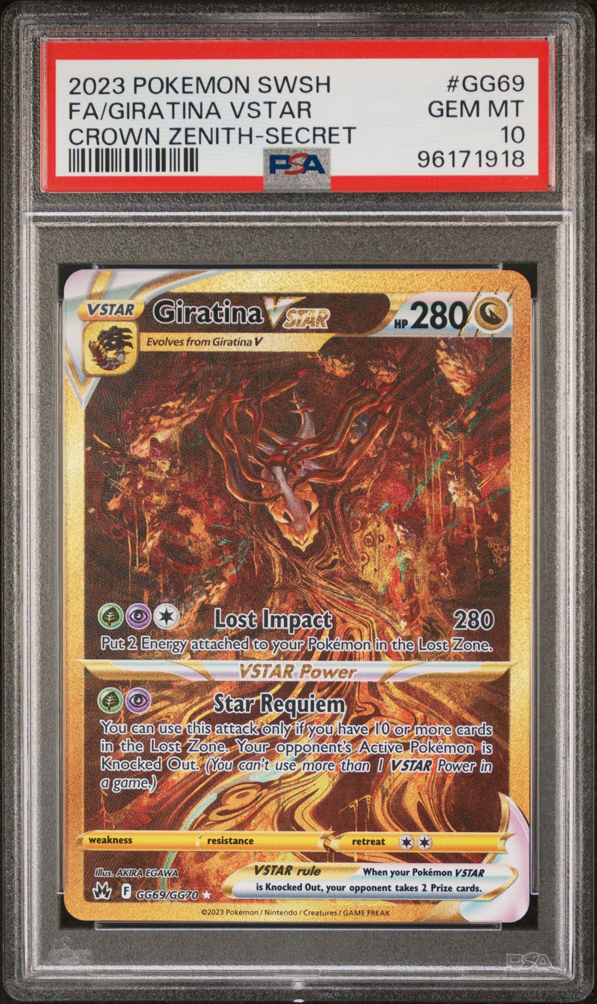 Giratina VSTAR Secret Rare - PSA 10 - Crown Zenith