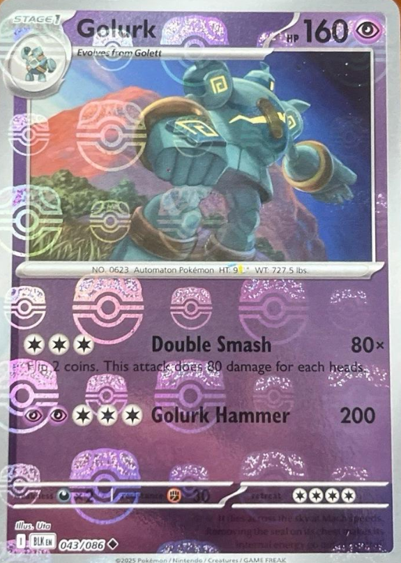 Golurk Master Ball Reverse - 43/86 - Black Bolt