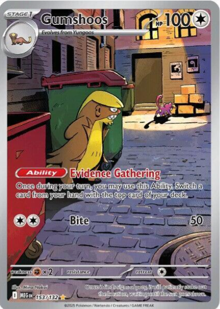 Gumshoos Illustration Rare - 153/132 - Mega Evolution