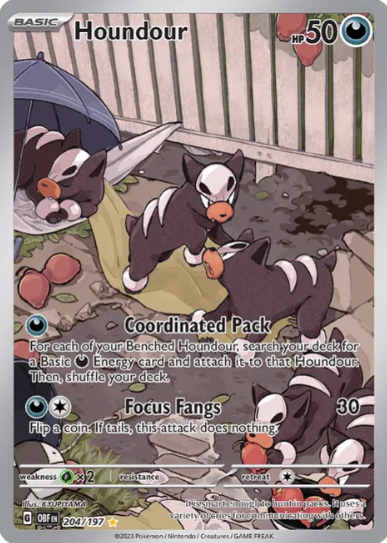 Houndour Illustration Rare - 204/197 - Obsidian Flames