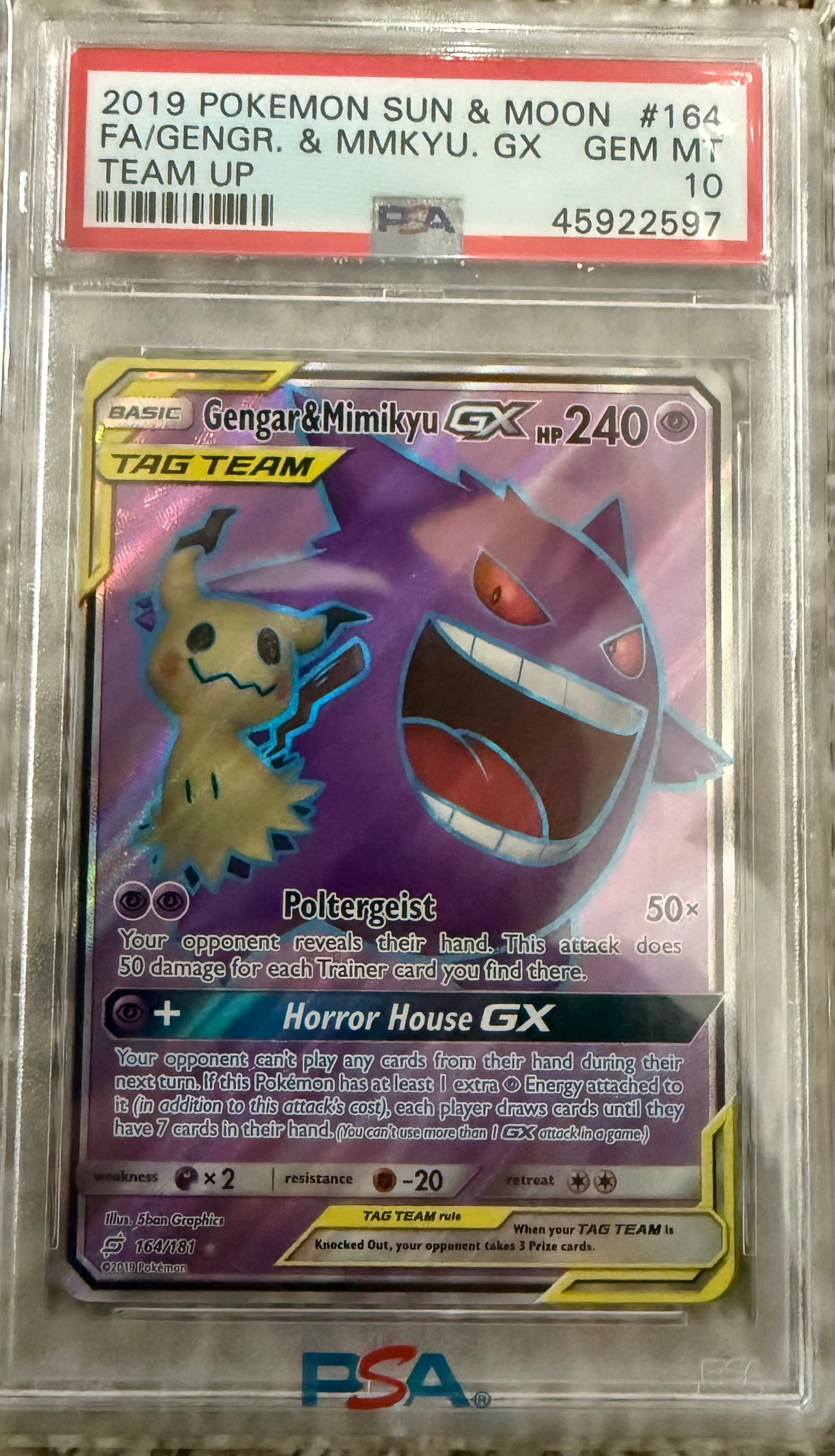 Gengar & Mimikyu ex Full Art - PSA 10 - Team Up