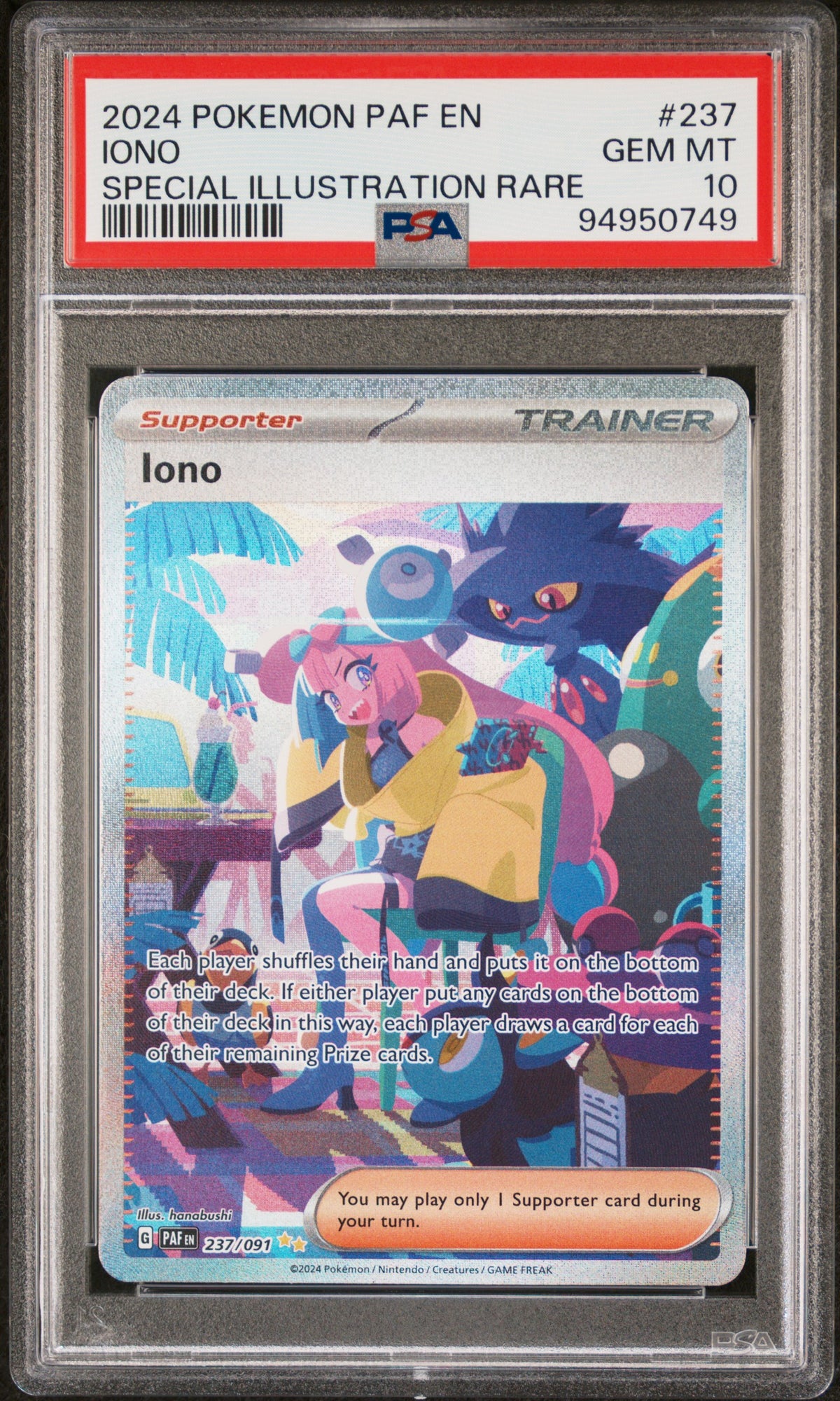Iono Special Illustration Rare - PSA 10 - Paldean Fates