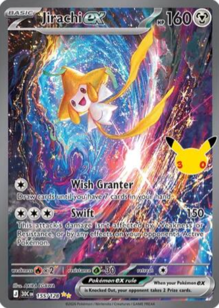 Jirachi ex Special Illustration Rare - 155/128 - Pokemon 30th Celebration