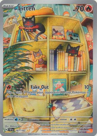 Litten Illustration Rare - 167/162 - Temporal Forces