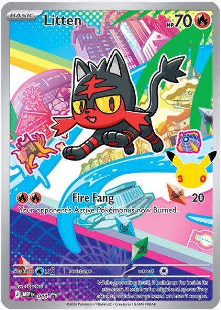 Litten Illustration Rare Promo - 044 - Mega Evolution Promos