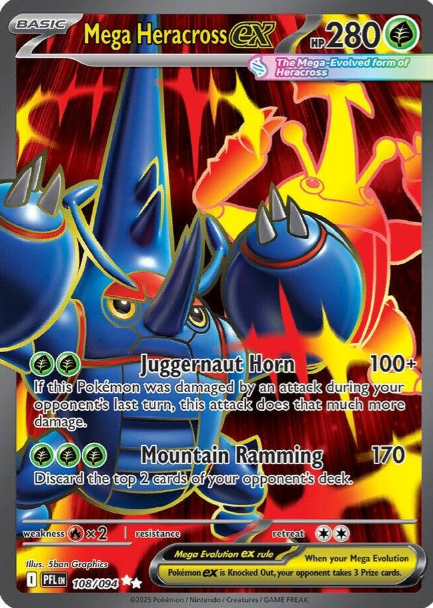 Mega Heracross ex Full Art - 108/94 - Phantasmal Flames