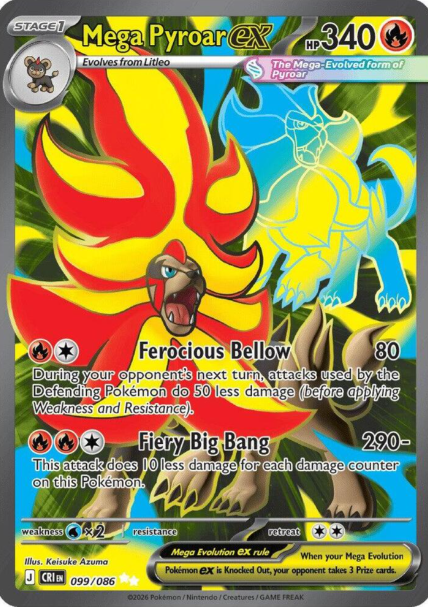 Mega Pyroar ex Full Art - 99/86 - Chaos Rising